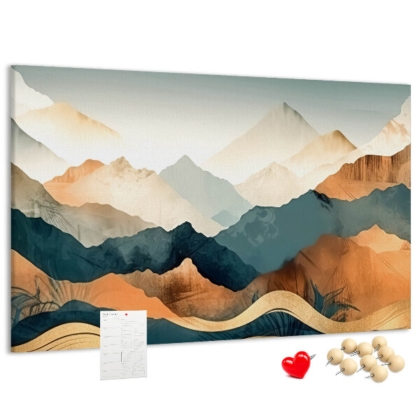 Tableau affichage liège Un paysage de montagne aux couleurs atténuées