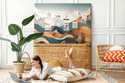 Tableau affichage liège Un paysage de montagne aux couleurs atténuées