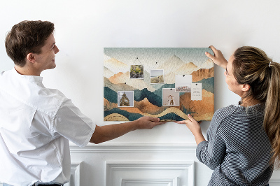 Tableau affichage liège Un paysage de montagne aux couleurs atténuées