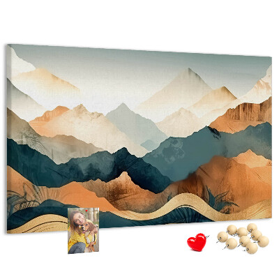 Tableau affichage liège Un paysage de montagne aux couleurs atténuées