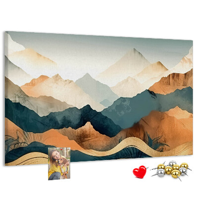 Tableau affichage liège Un paysage de montagne aux couleurs atténuées