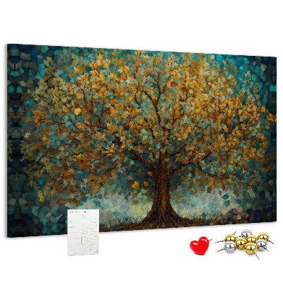 Tableau en liège Chêne doré d'automne se détachant sur le ciel