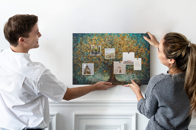 Tableau en liège Chêne doré d'automne se détachant sur le ciel
