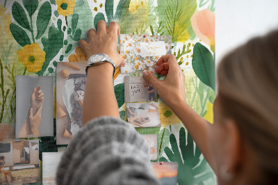 Tableau affichage liège Motif floral à feuilles vertes