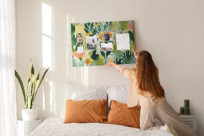 Tableau affichage liège Motif floral à feuilles vertes