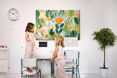 Tableau affichage liège Motif floral à feuilles vertes