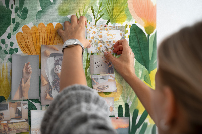 Tableau affichage liège Motif floral à feuilles vertes