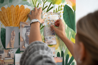 Tableau affichage liège Motif floral à feuilles vertes