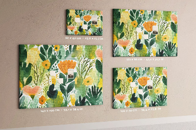 Tableau affichage liège Motif floral à feuilles vertes