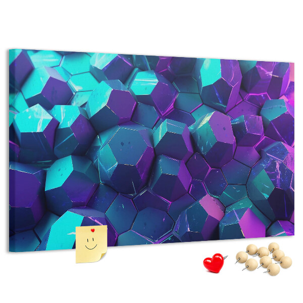Tableau de liège Structures géométriques dans des tons de violet.