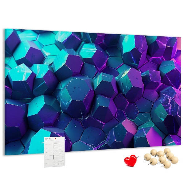 Tableau de liège Structures géométriques dans des tons de violet.