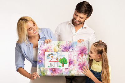 Tableau affichage liège Aquarelles florales dans les tons de rose.