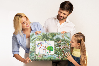 Tableau en liège Forêt tropicale peuplée d'animaux et d'oiseaux sauvages