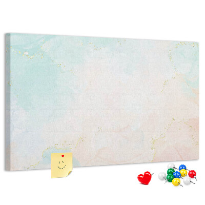 Tableau affichage liège Des taches pastel délicates avec des accents dorés