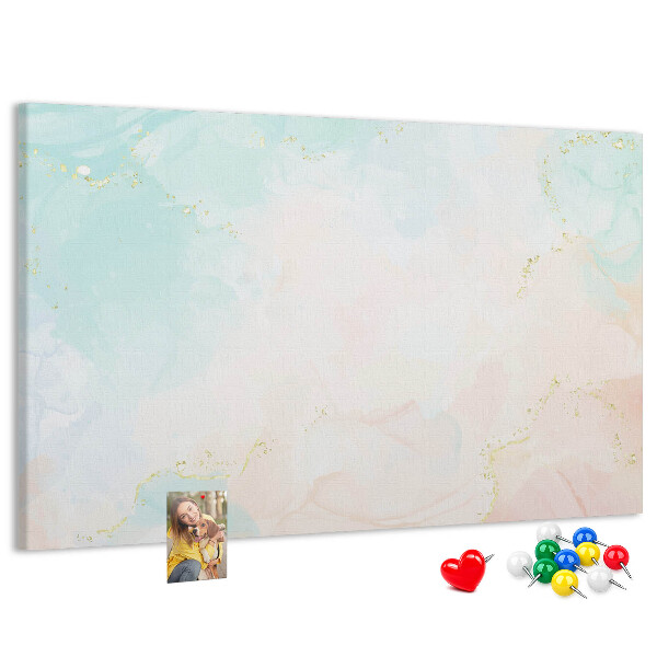Tableau affichage liège Des taches pastel délicates avec des accents dorés