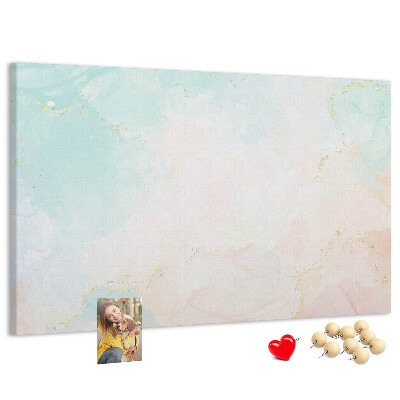 Tableau affichage liège Des taches pastel délicates avec des accents dorés