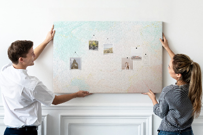 Tableau affichage liège Des taches pastel délicates avec des accents dorés