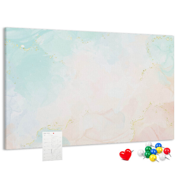 Tableau affichage liège Des taches pastel délicates avec des accents dorés