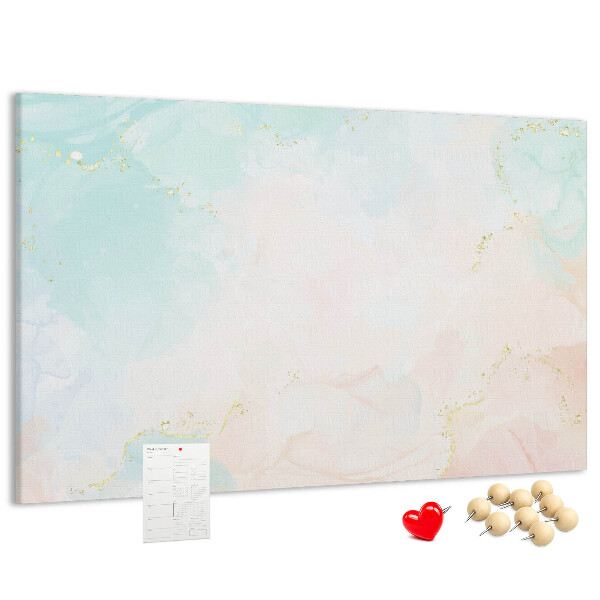 Tableau affichage liège Des taches pastel délicates avec des accents dorés