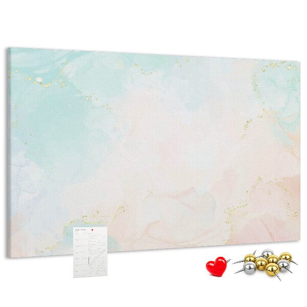 Tableau affichage liège Des taches pastel délicates avec des accents dorés
