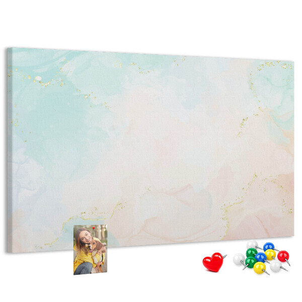 Tableau affichage liège Des taches pastel délicates avec des accents dorés