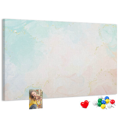 Tableau affichage liège Des taches pastel délicates avec des accents dorés