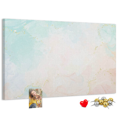 Tableau affichage liège Des taches pastel délicates avec des accents dorés