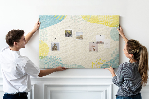 Tableau affichage liège Des formes colorées aux tons délicats