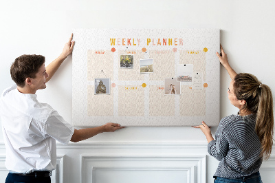 Tableau affichage liège Agenda hebdomadaire aux couleurs pastel