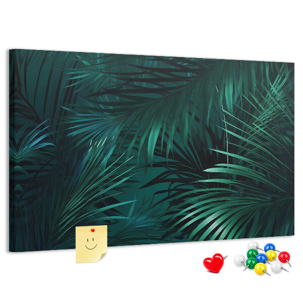 Tableau de liège Feuilles tropicales dans des tons de vert