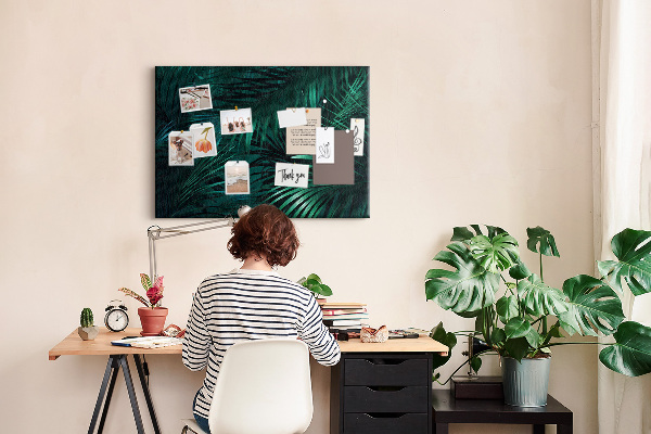 Tableau de liège Feuilles tropicales dans des tons de vert