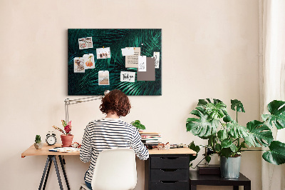 Tableau de liège Feuilles tropicales dans des tons de vert