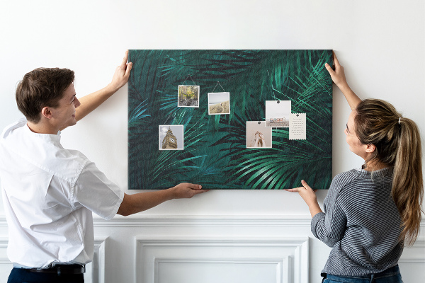 Tableau de liège Feuilles tropicales dans des tons de vert