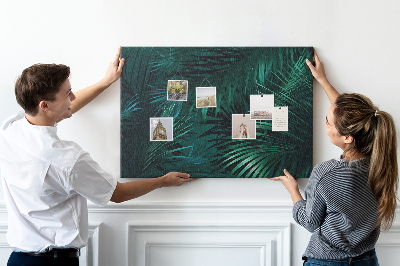 Tableau de liège Feuilles tropicales dans des tons de vert