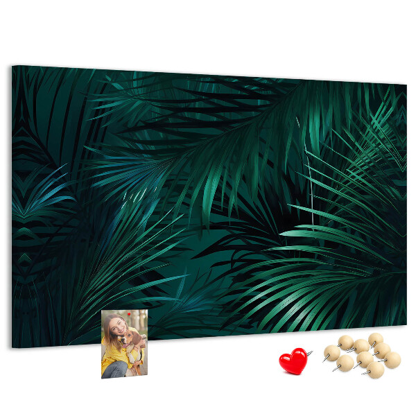 Tableau de liège Feuilles tropicales dans des tons de vert