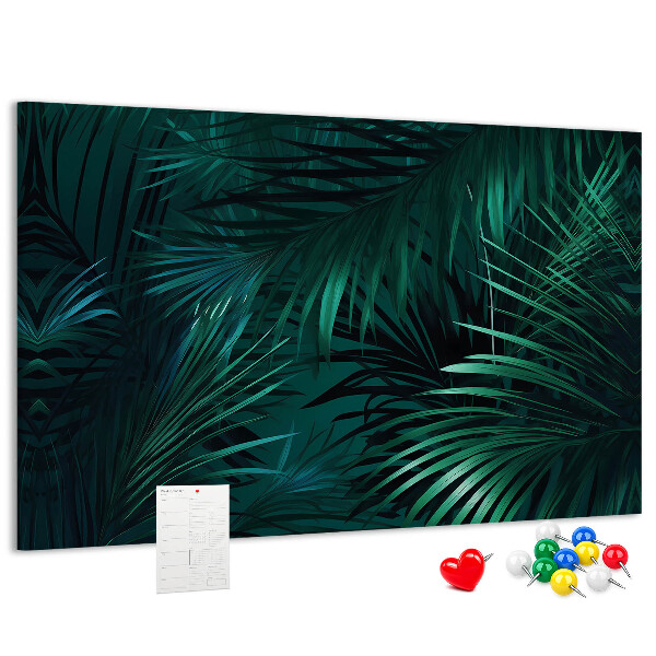 Tableau de liège Feuilles tropicales dans des tons de vert