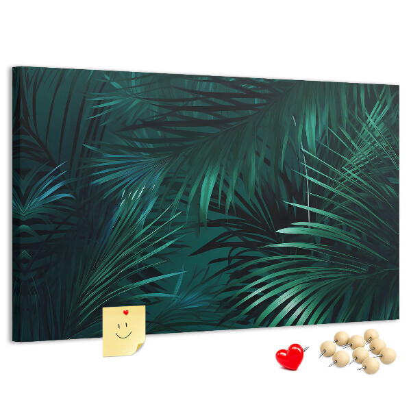 Tableau de liège Feuilles tropicales dans des tons de vert