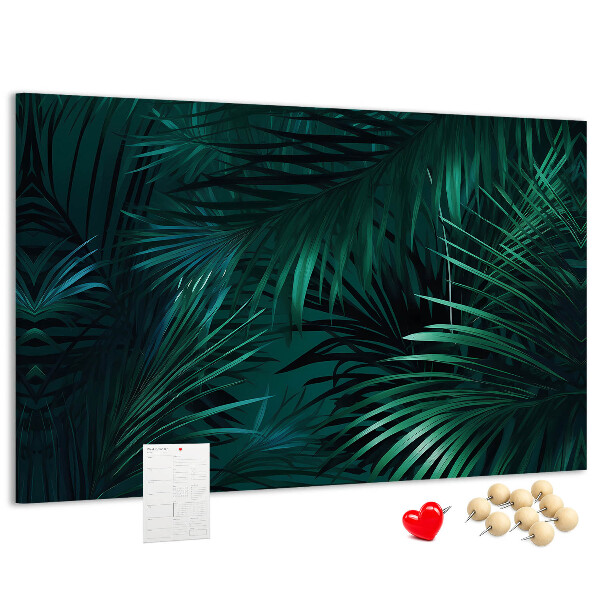 Tableau de liège Feuilles tropicales dans des tons de vert