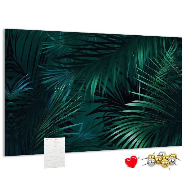 Tableau de liège Feuilles tropicales dans des tons de vert