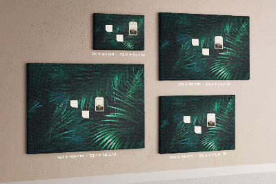Tableau de liège Feuilles tropicales dans des tons de vert