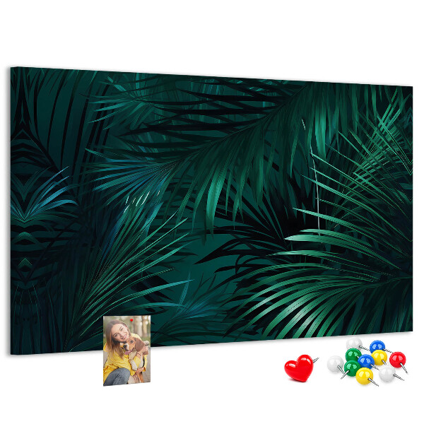 Tableau de liège Feuilles tropicales dans des tons de vert