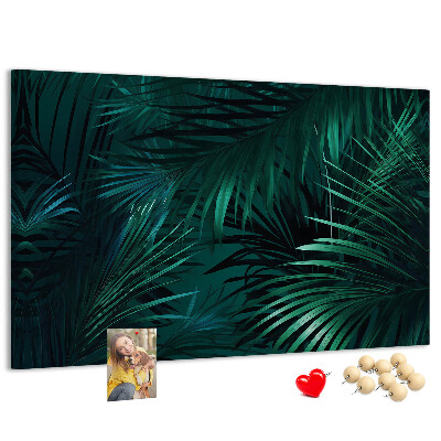 Tableau de liège Feuilles tropicales dans des tons de vert