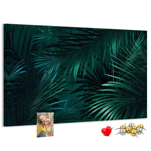 Tableau de liège Feuilles tropicales dans des tons de vert