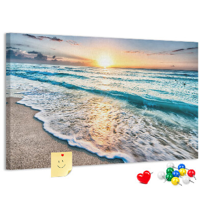 Tableau en liège Coucher de soleil sur la mer calme
