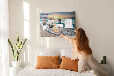 Tableau en liège Coucher de soleil sur la mer calme