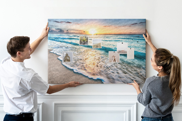 Tableau en liège Coucher de soleil sur la mer calme