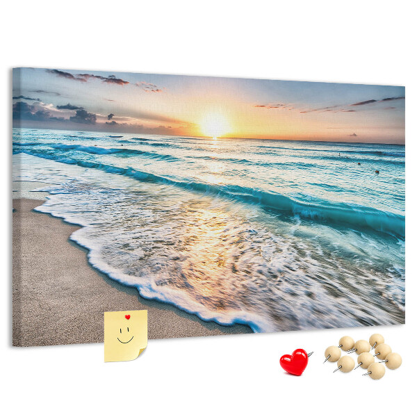 Tableau en liège Coucher de soleil sur la mer calme