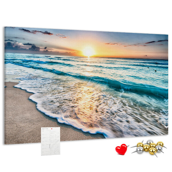 Tableau en liège Coucher de soleil sur la mer calme