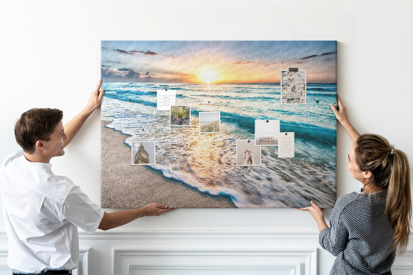 Tableau en liège Coucher de soleil sur la mer calme