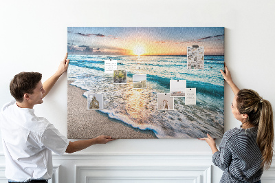Tableau en liège Coucher de soleil sur la mer calme